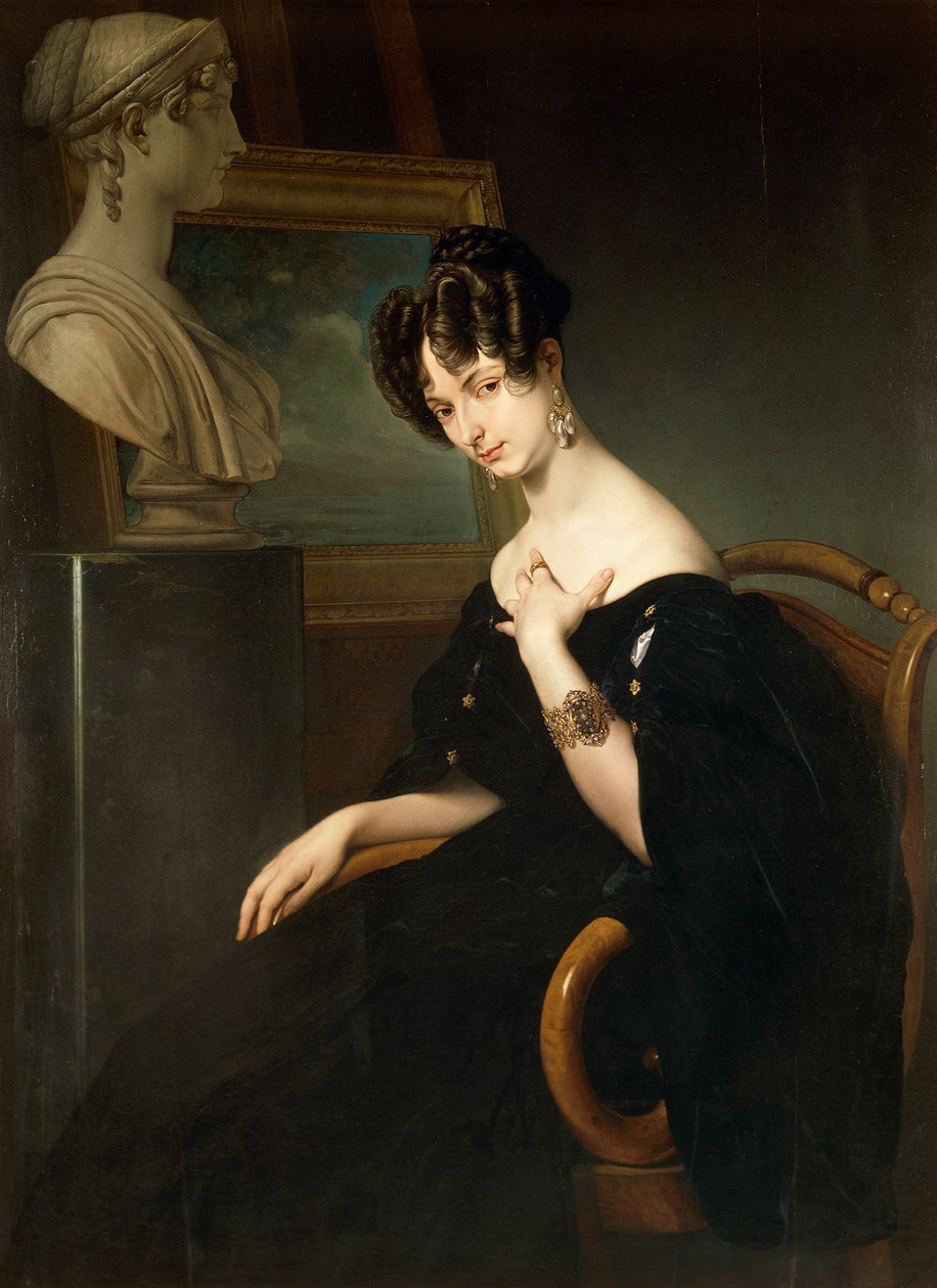 Portræt af Cristina Trivulzio Belgiojoso, af Francesco Hayez (1791-1882), olie på lærred af Francesco Hayez