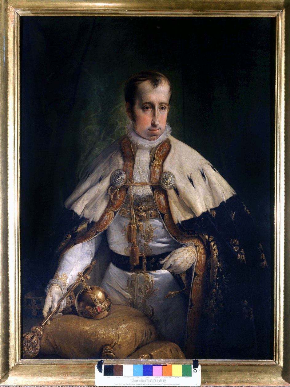 Portræt af Ferdinand I (1793 - 1875), kejser af Østrig af Francesco Hayez (1791 - 1882). Risorgimentos museum. Milano af Francesco Hayez