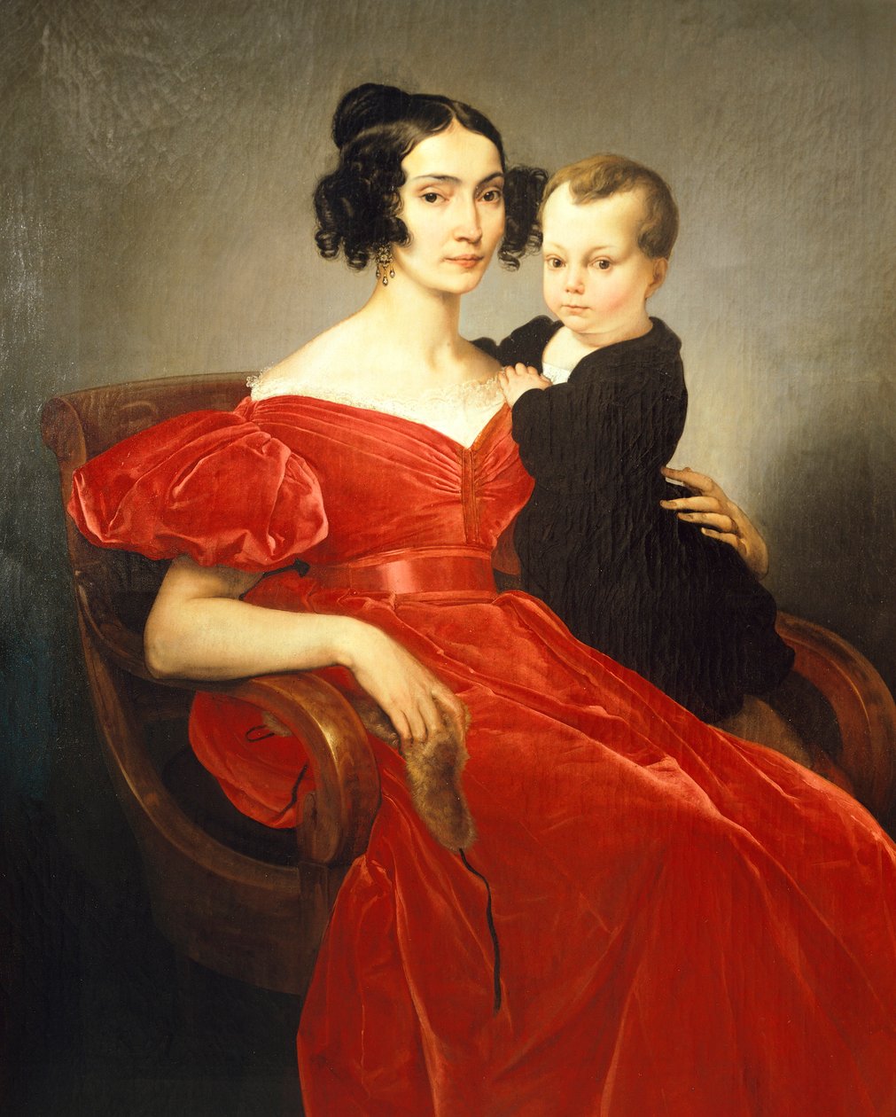 Portræt af Teresa Zumali Marsili med sin søn Giuseppe, af Francesco Hayez (1791-1882), olie på lærred af Francesco Hayez