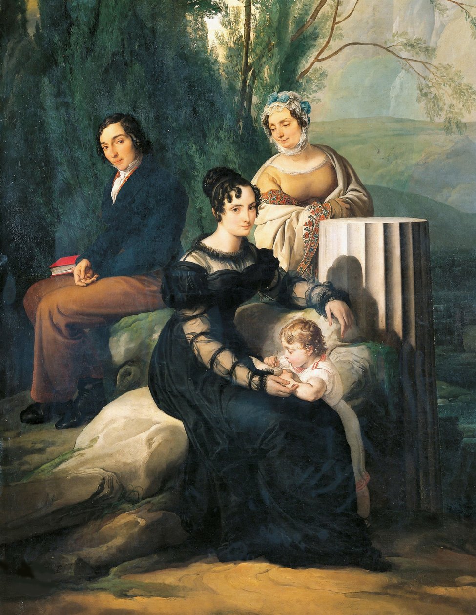 Portræt af Borri Stampa-familien, 1822. af Francesco Hayez