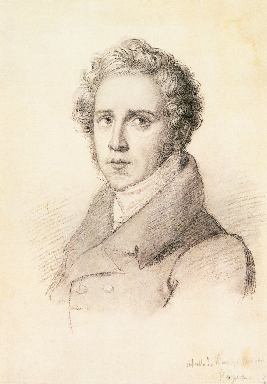 Portræt af den italienske komponist Vincenzo Bellini (Catania af Francesco Hayez