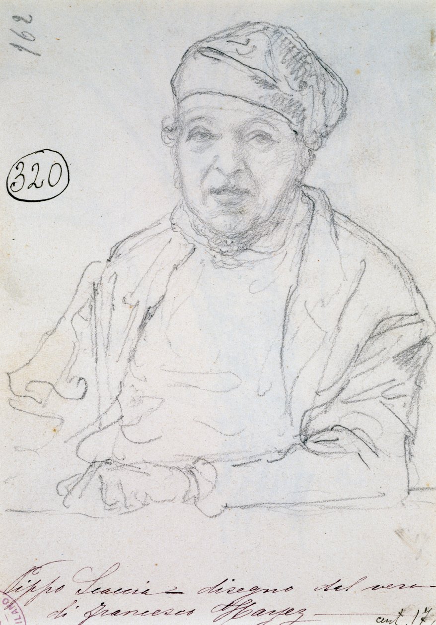 Studie til Portræt af sin svoger Pippo Scaccia af Francesco Hayez