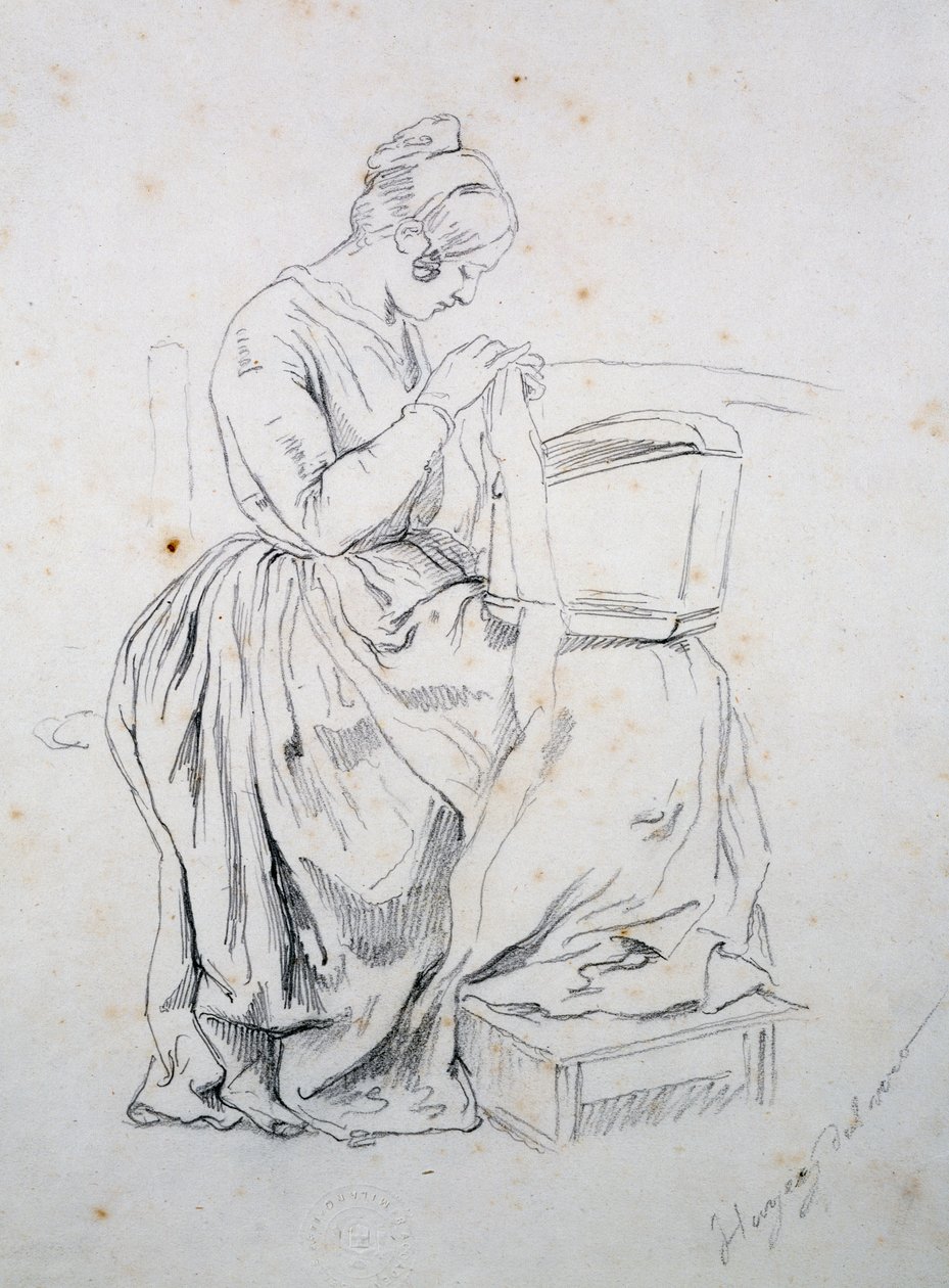 Studie til portræt af hans kone af Francesco Hayez
