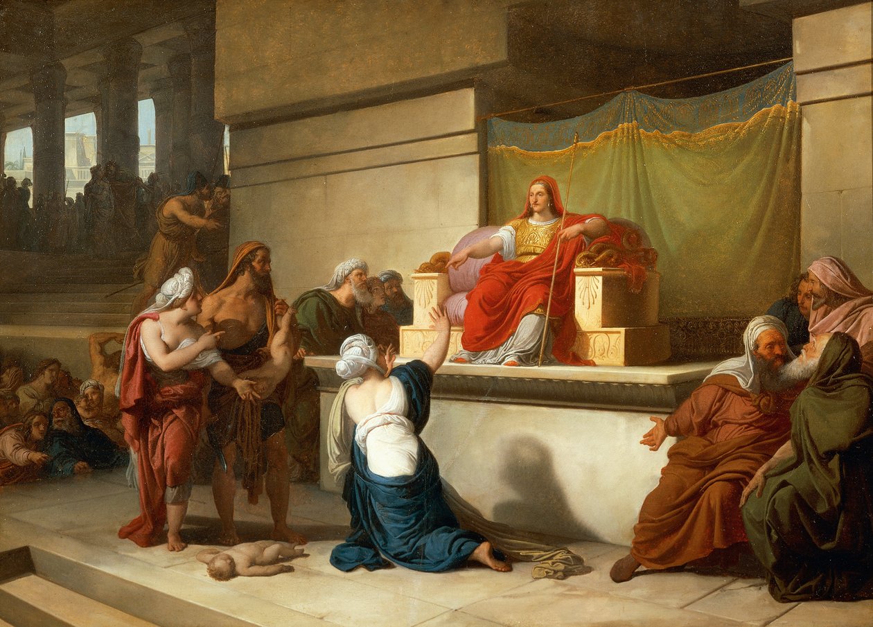 The Judgment of Salomon, af Francesco Hayez (1791-1882), olie, 54,4 x 75 cm, 2. af Francesco Hayez