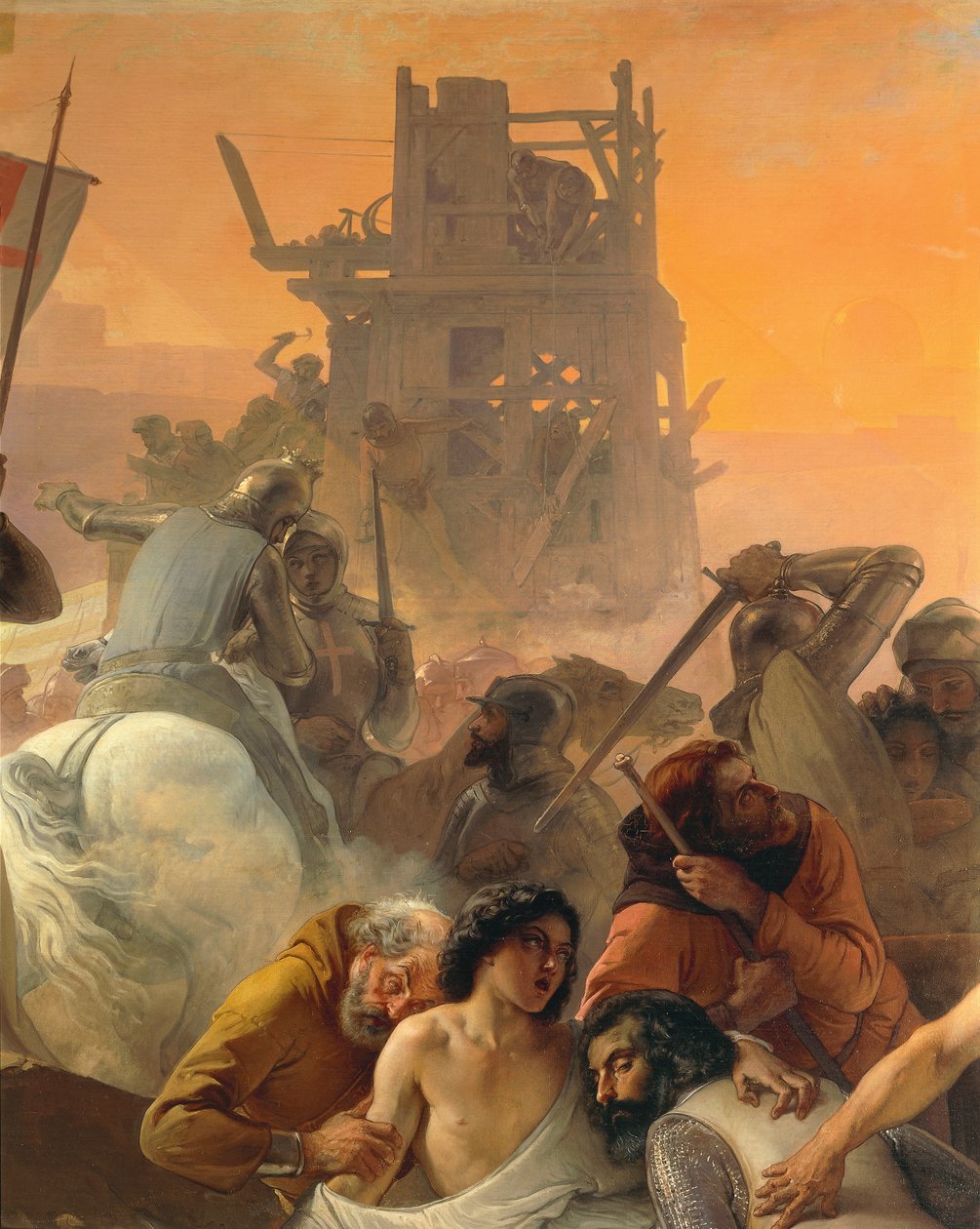 Tørsten led af de første korsfarere i Jerusalem, af Francesco Hayez, detaljer af Francesco Hayez