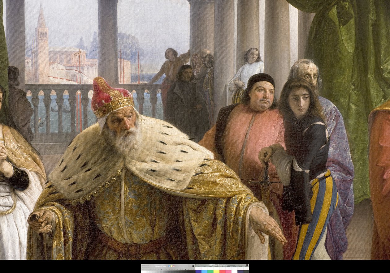 Det sidste møde mellem Jacopo Foscari og hans familie før de blev forvist, 1838-40 af Francesco Hayez