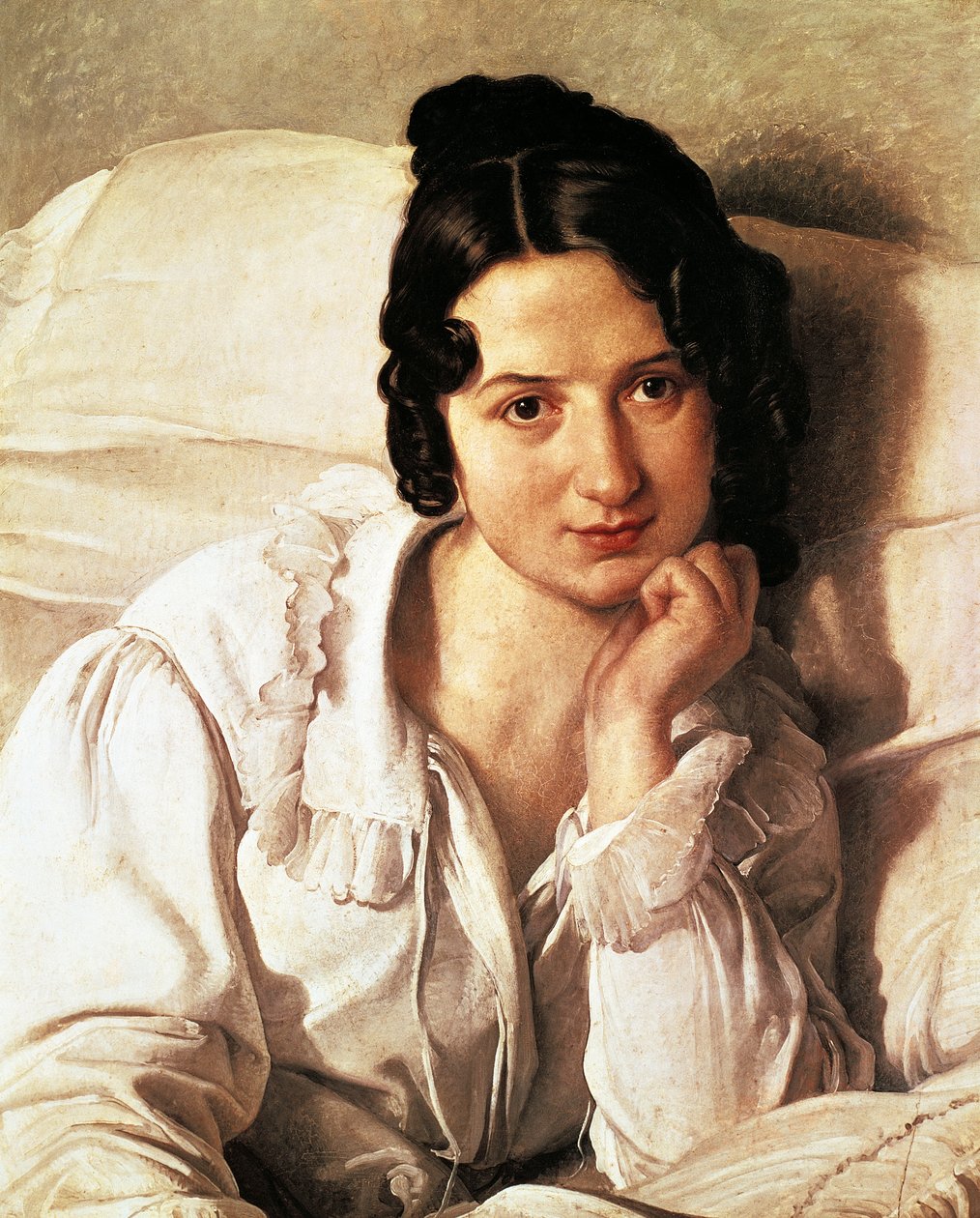 Den syge kvinde, portræt af Carolina Zucchi af Francesco Hayez (1791-1882), olie på lærred, 60x495 cm af Francesco Hayez