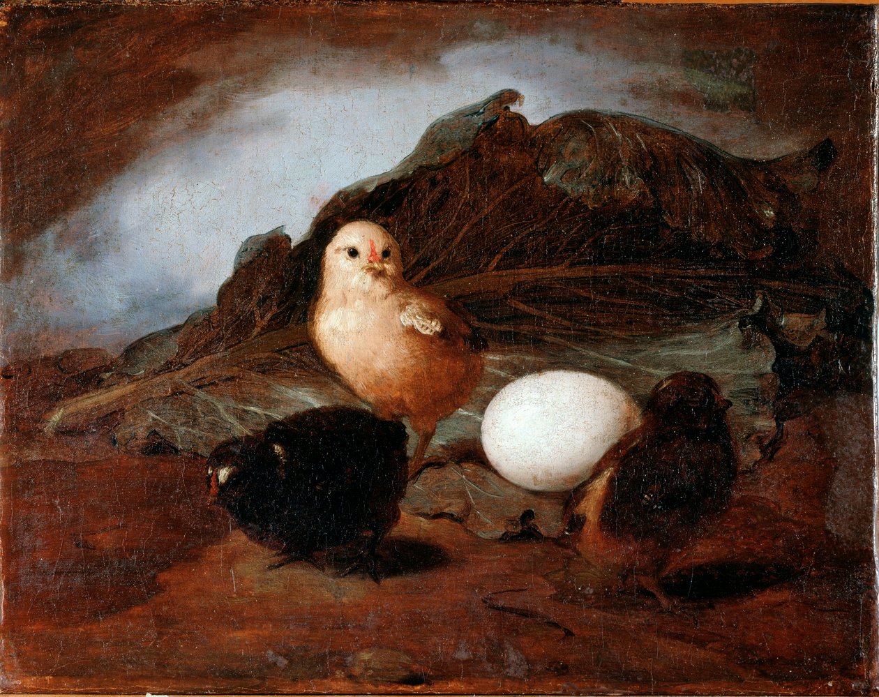 Kyllinger (kyllinger) Maleri af Francesco Inganni (1793-1873) 1862 Dim 25,6x33,2 cm Gener, Galleria d