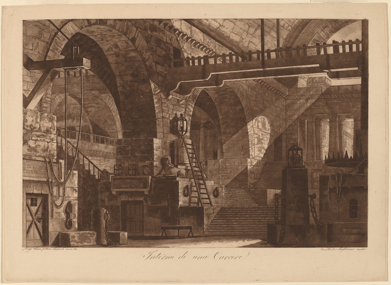 Interiør af et fængsel af Francesco Inghirami, after Luigi Tasca