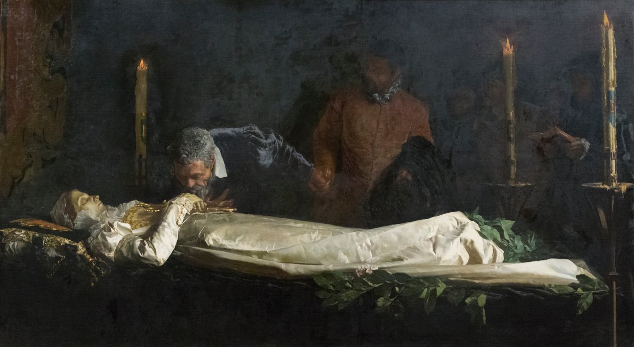 Michelangelo ved Vittoria Colonnas dødsleje af Francesco Jacovacci