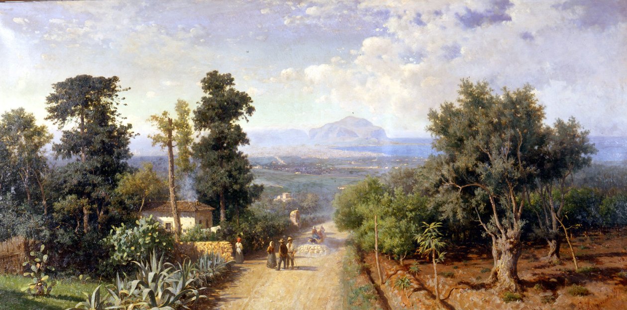 Omgivelserne i Palermo. Maleri af F. Lojacono af Francesco Lojacono