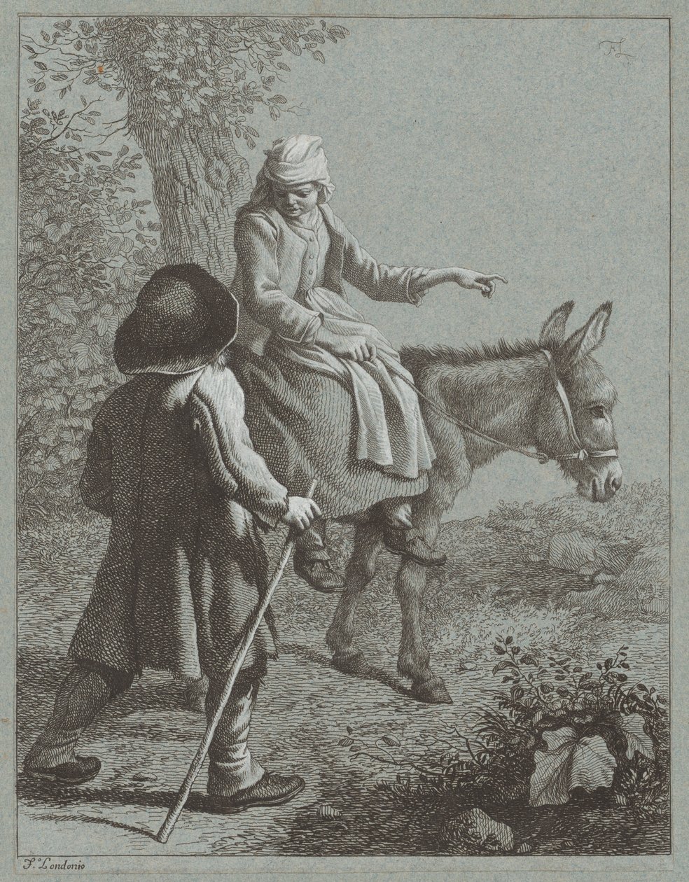 Dreng og pige med et æsel, 1764. af Francesco Londonio