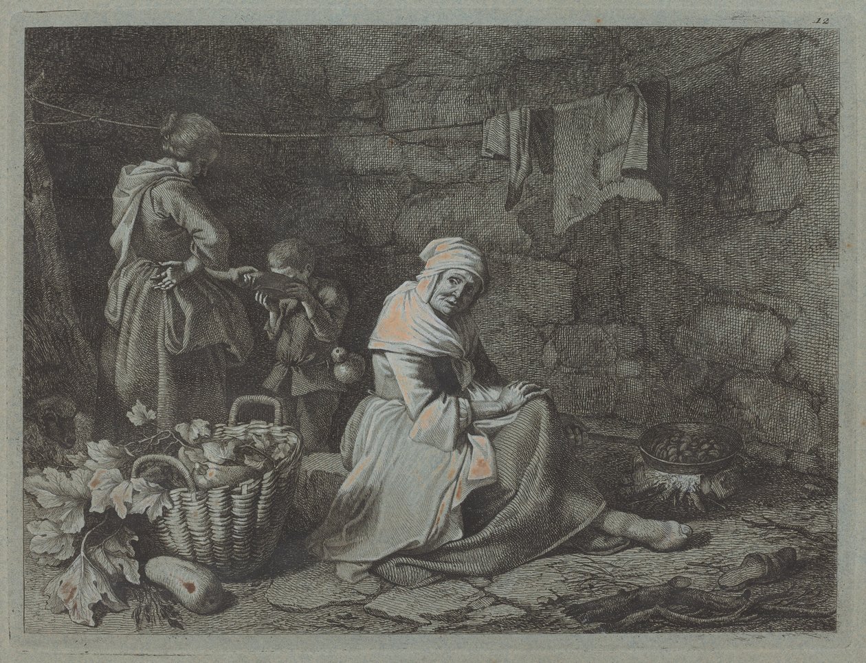 Interiør af et hus, 1763. af Francesco Londonio