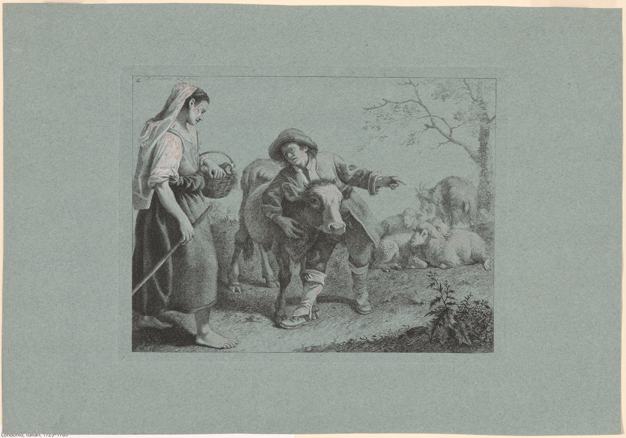 Planche 2, fra sættet med 12 pastoralscener af Francesco Londonio