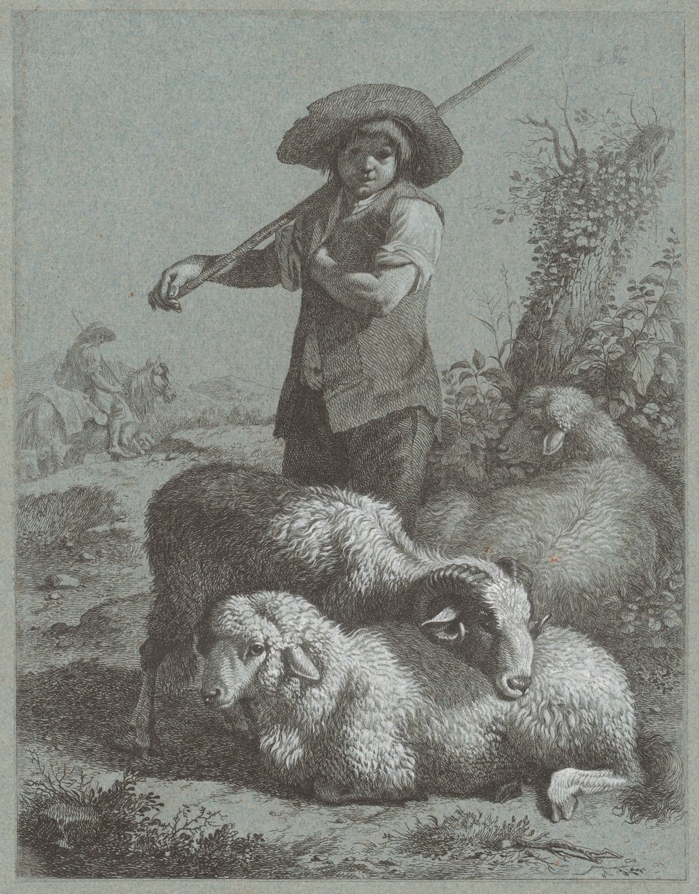 Hyrdedreng med får, 1764. af Francesco Londonio
