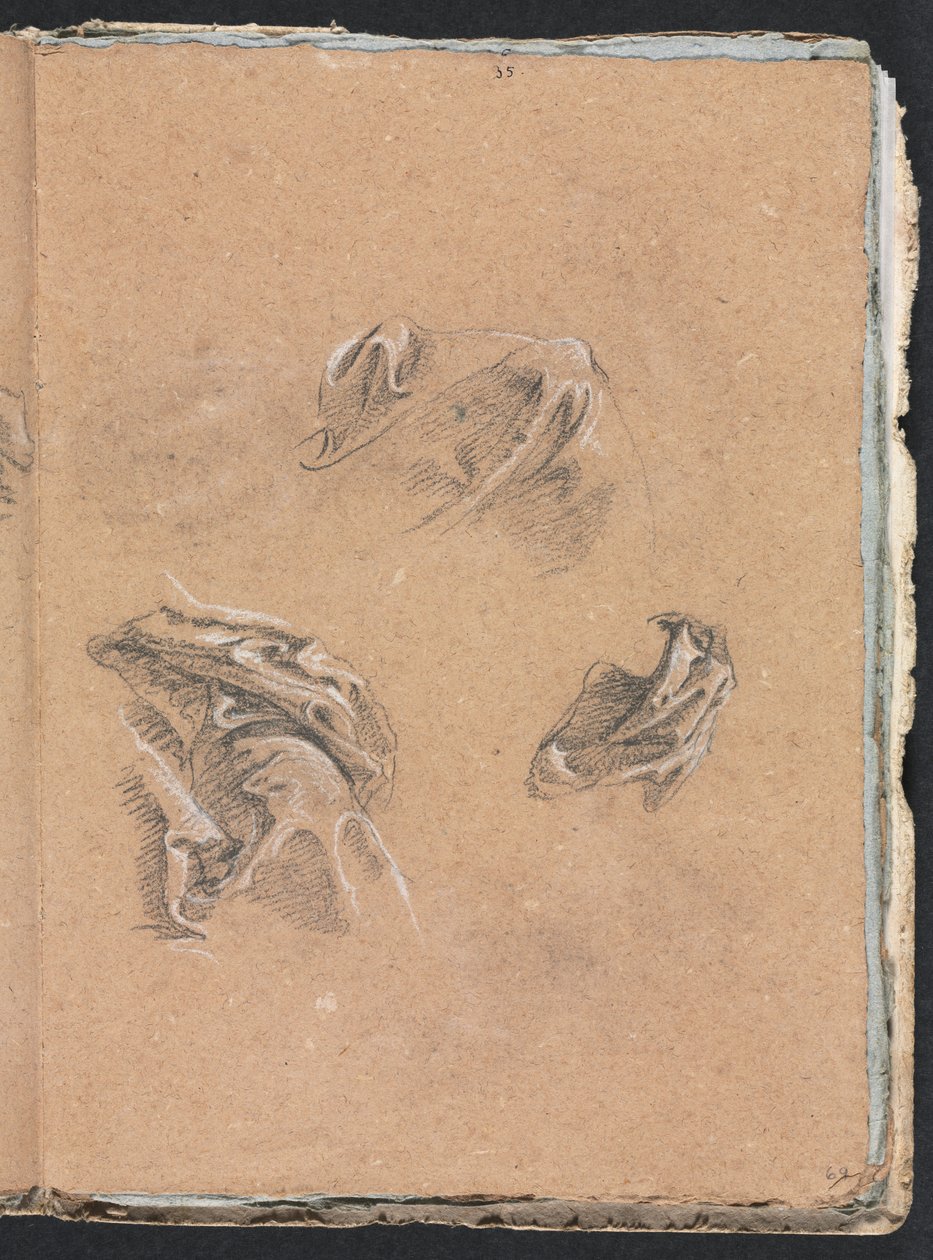 Verona Skitsebog: Draperistudier side 69, 1760. af Francesco Lorenzi
