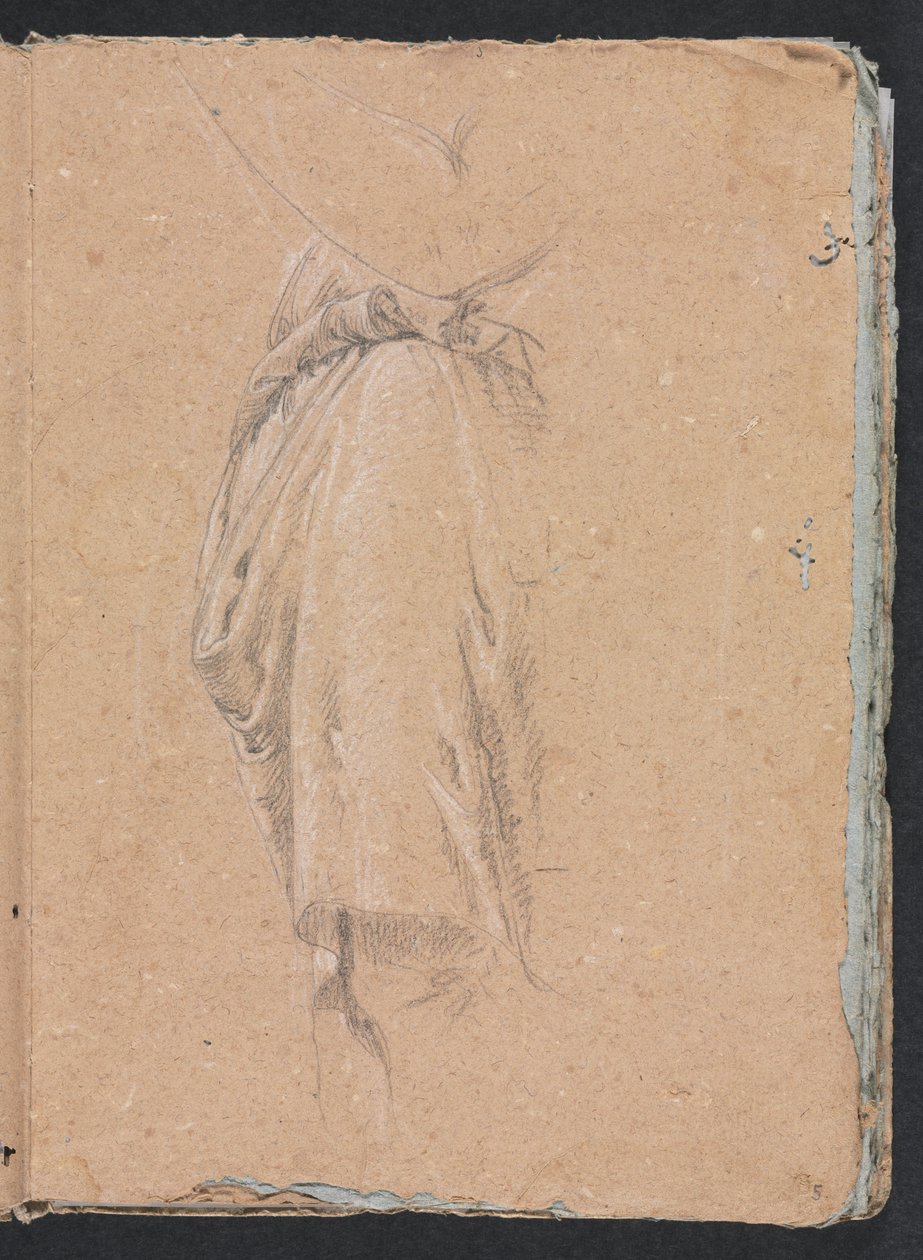 Verona Skitsebog: Draperistudie med albue side 5, 1760. af Francesco Lorenzi