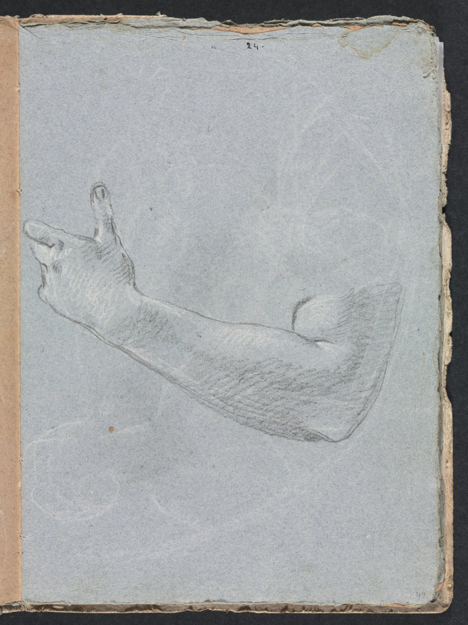 Verona Skitsebog: Venstre arm og hånd side 47, 1760. af Francesco Lorenzi