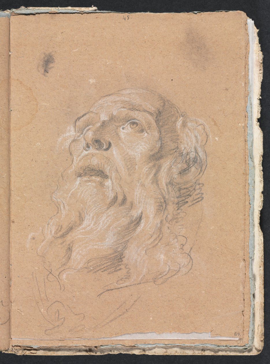 Verona Skitsebog: Mandshoved side 89, 1760. af Francesco Lorenzi