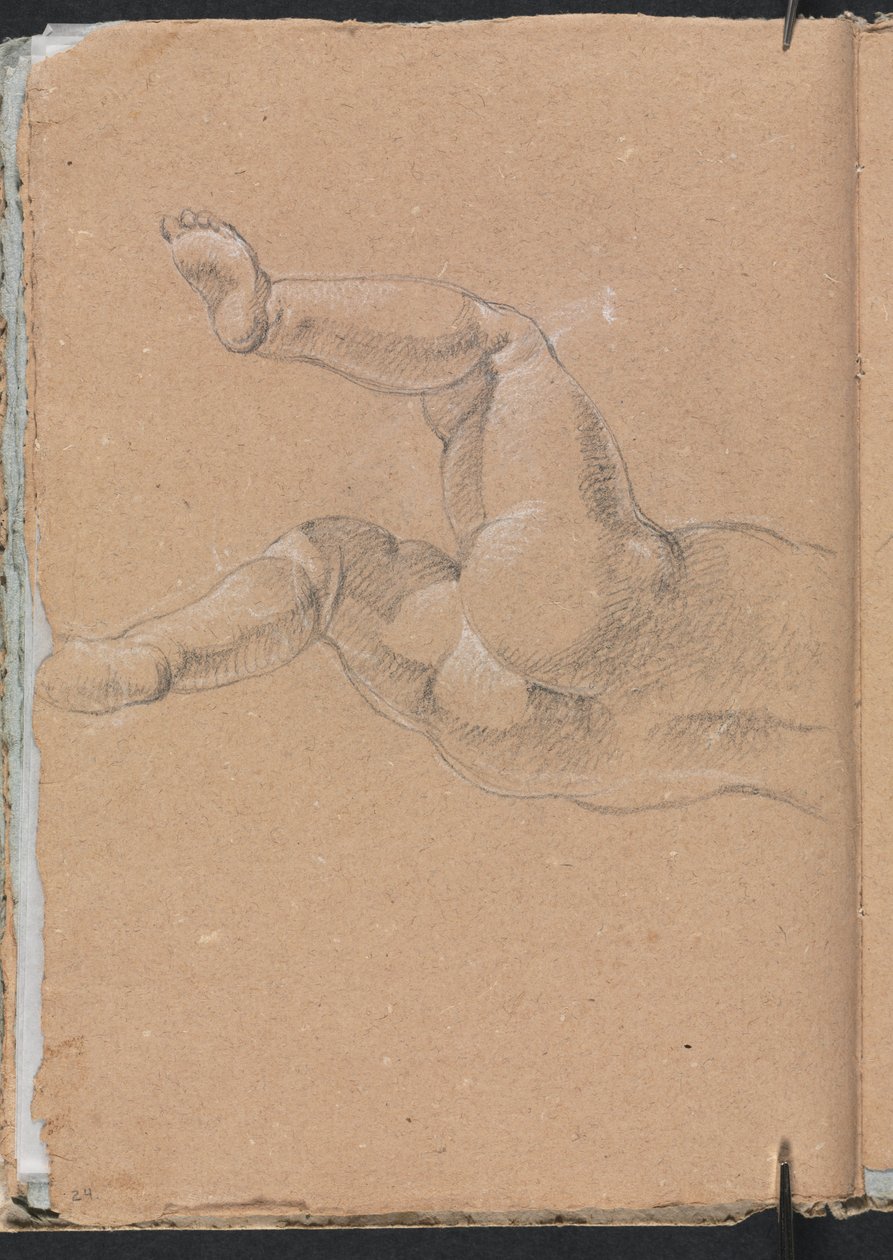 Verona Skitsebog: Putto nederste halvdel af kroppen side 24, 1760. af Francesco Lorenzi
