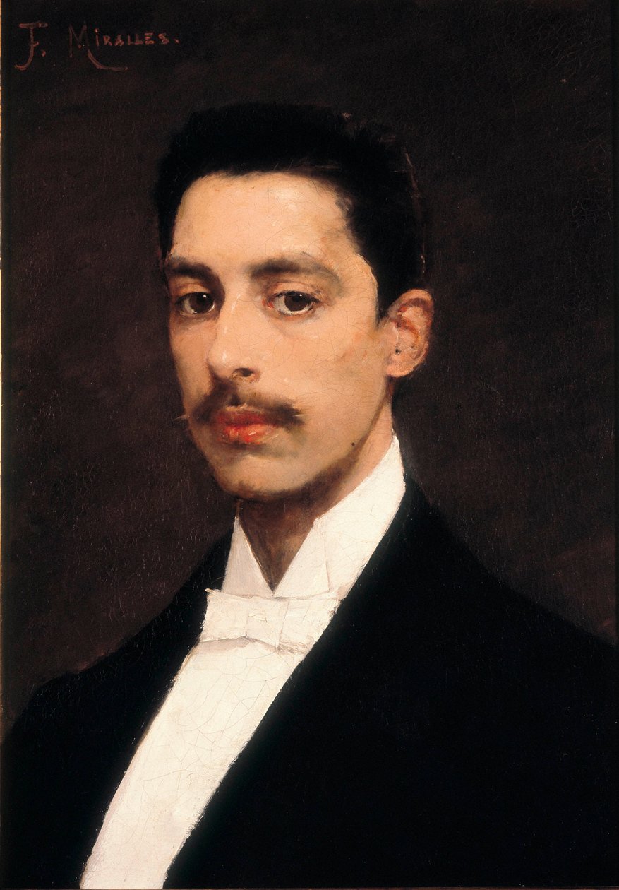 Portræt af Enrique Granados (1867-1916), spansk pianist og komponist, slutningen af det 19. århundrede (maleri) af Francesco Miralles Galaup