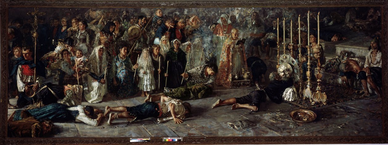 Il voto (Fest til hyldest til Sankt Pantaleon 27. juli i Miglianico i Abruzzo, Italien) - olie på lærred af Francesco Paolo Michetti
