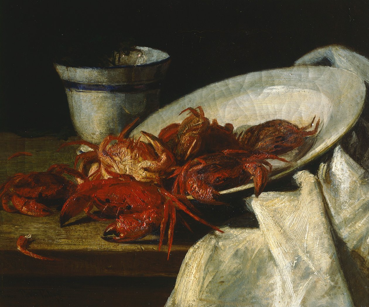 Stilleben med krebsdyr (olie på lærred) af Francesco Paolo Palizzi