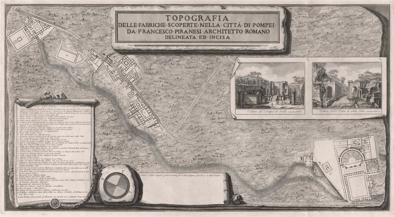 Topografi af fabrikkerne opdaget i byen? af Pompeji af Francesco Piranesi