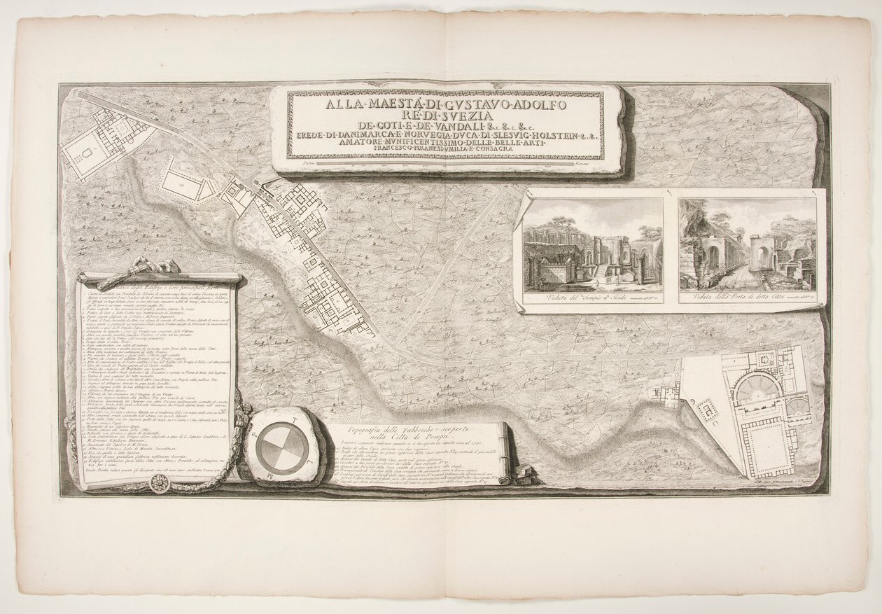 Topografi af fabrikkerne opdaget i byen? af Pompeji af Francesco Piranesi