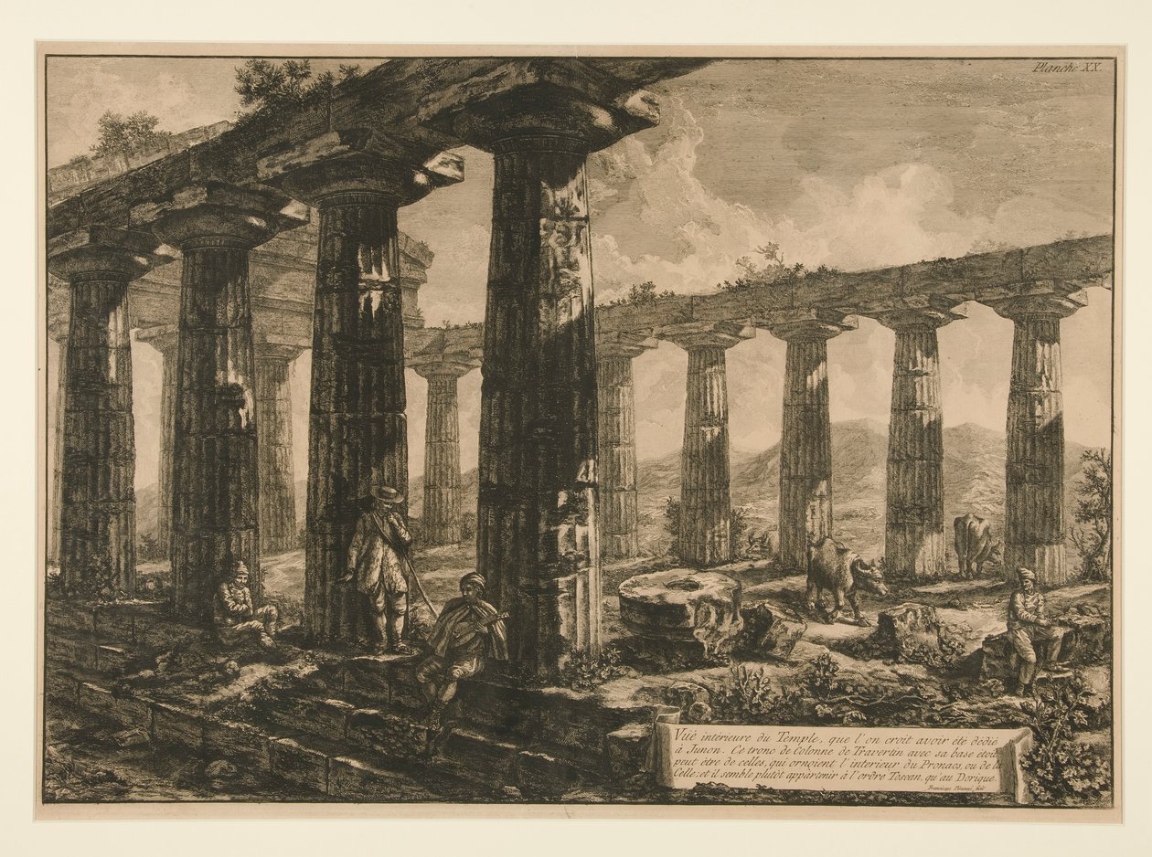 Indvendigt billede af templet, at af Francesco Piranesi