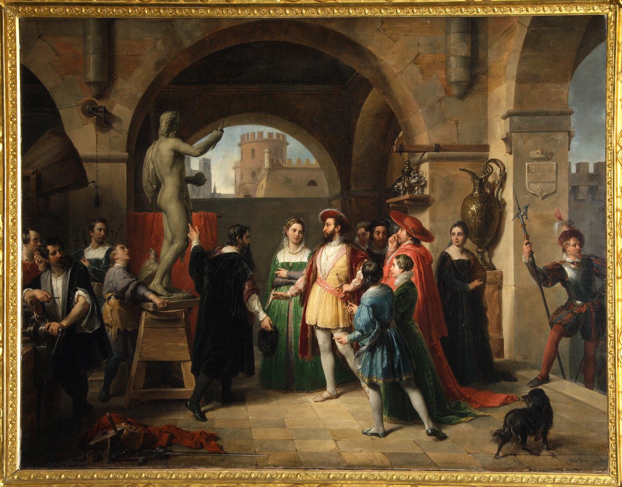 Francis I i studiet hos Benvenuto Cellini af Francesco Podesti
