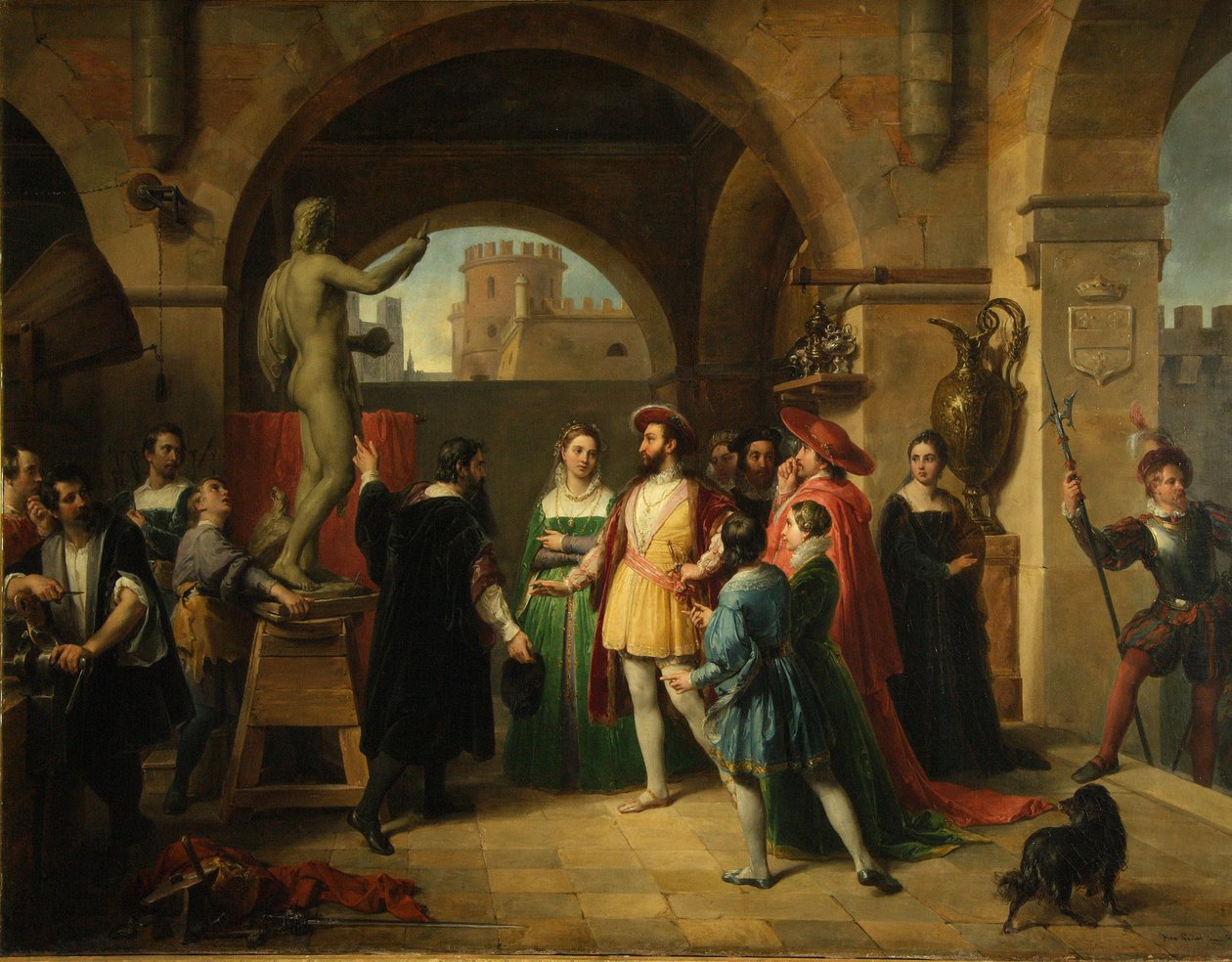 Francis I i studiet hos Benvenuto Cellini, 1837 af Francesco Podesti