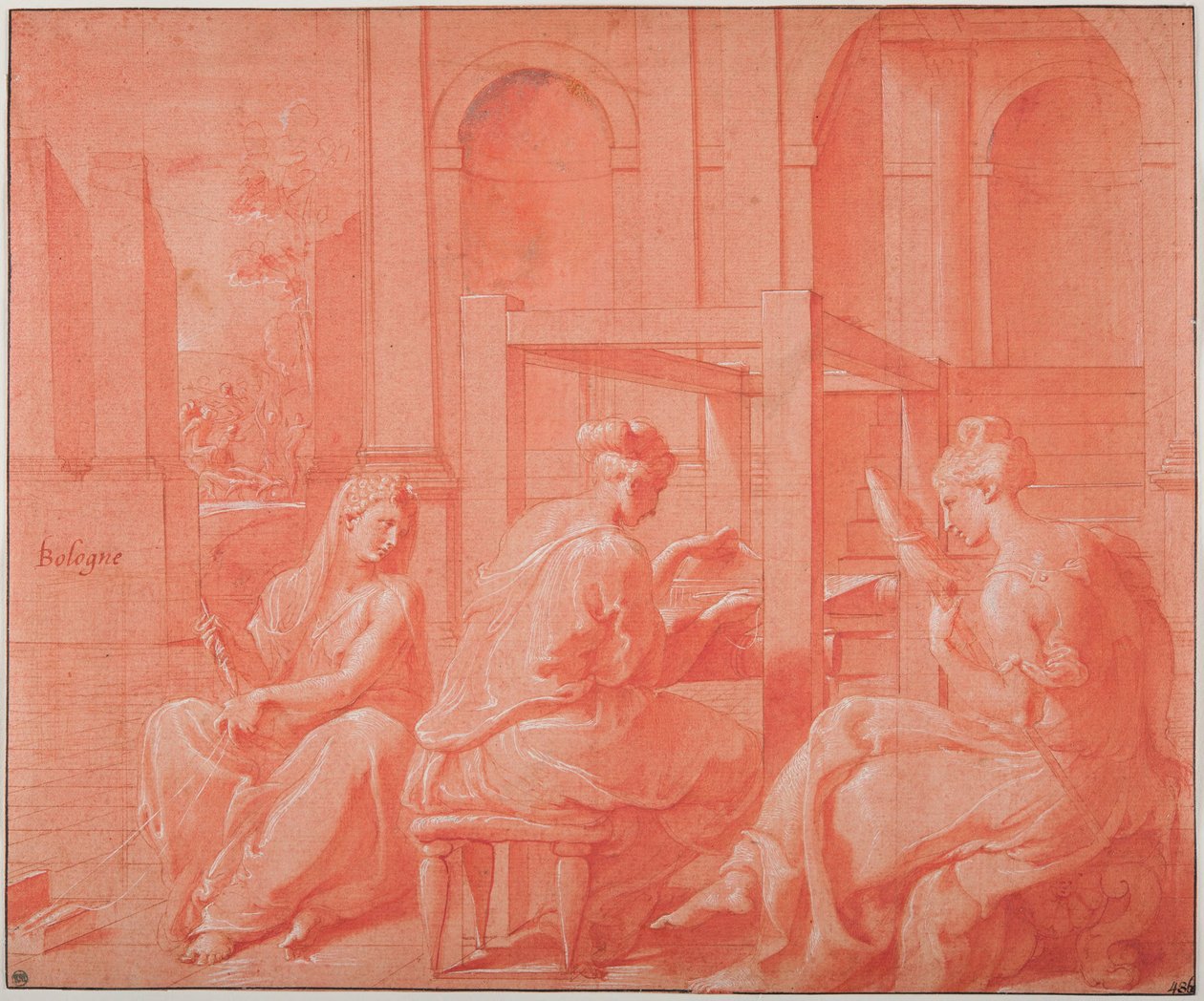Alcytoe und ihre Schwestern af Francesco Primaticcio
