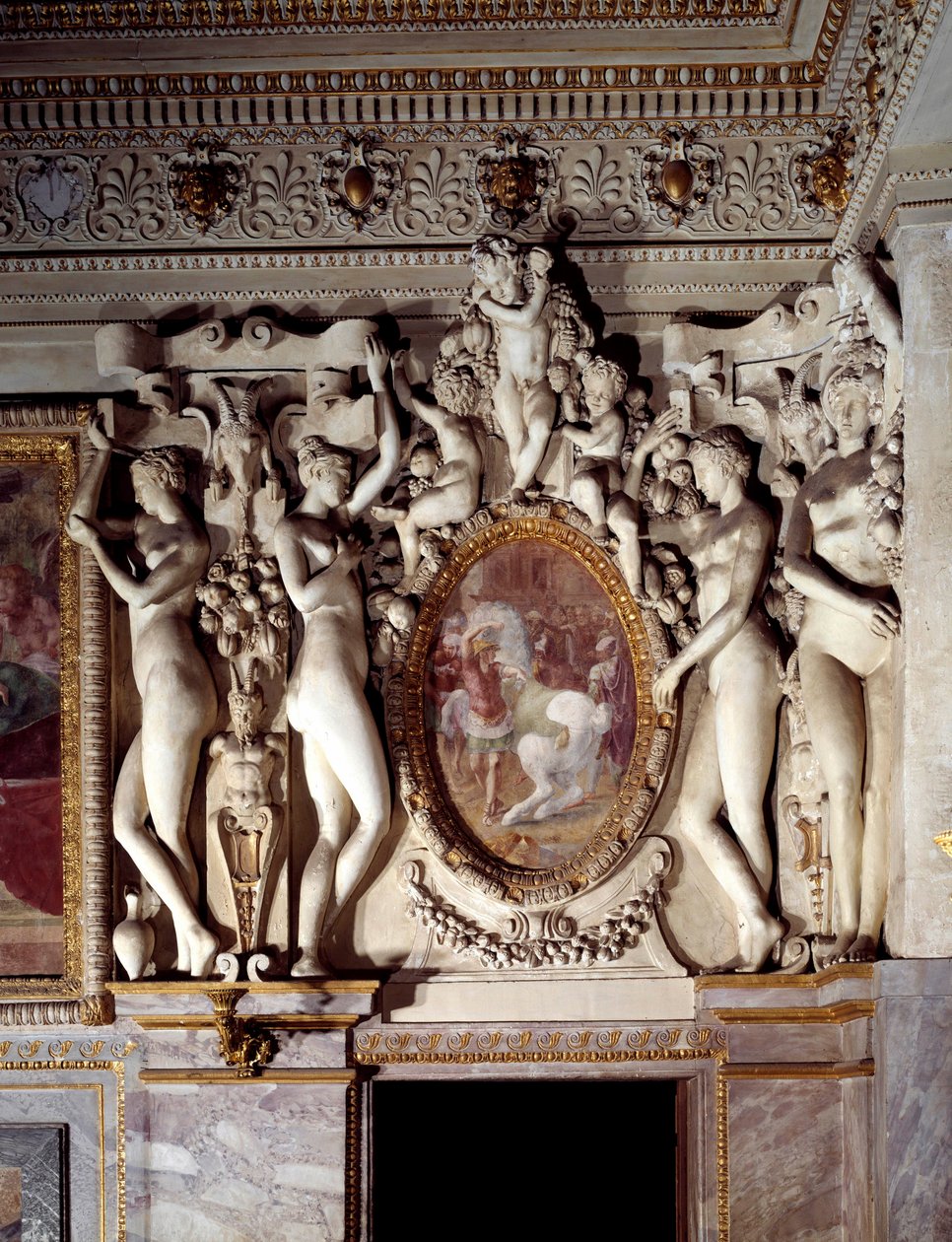 Arkitektur: detalje af værelset hos Anne de Pisseleu hertuginde af Etampes (1508-1580), François I