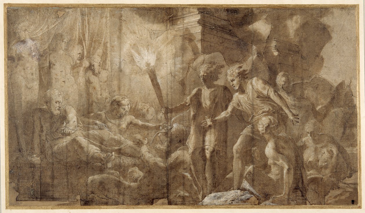 Hercules ligger ved siden af Omphale af Francesco Primaticcio