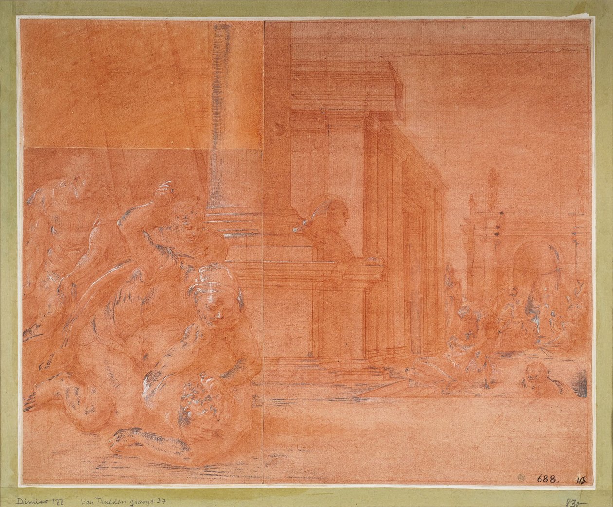 Odysseus bekämpft den Bettler Irus af Francesco Primaticcio