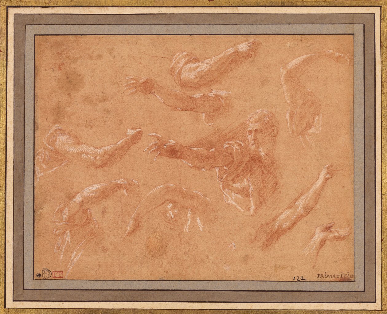 Studie von Gottvater mit Engeln af Francesco Primaticcio