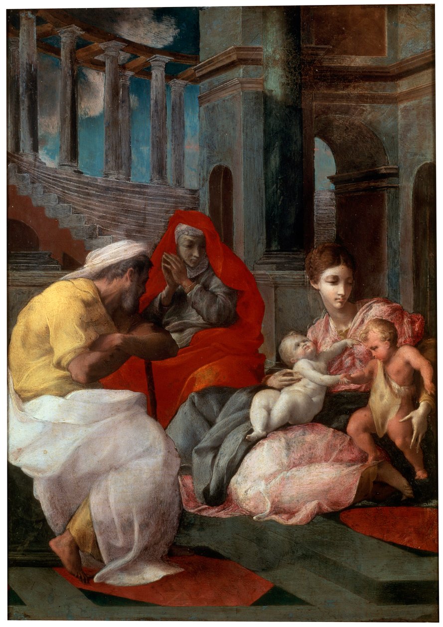 Den hellige familie med Johannes Døberen og Saint Elizabeth, 1541 af Francesco Primaticcio