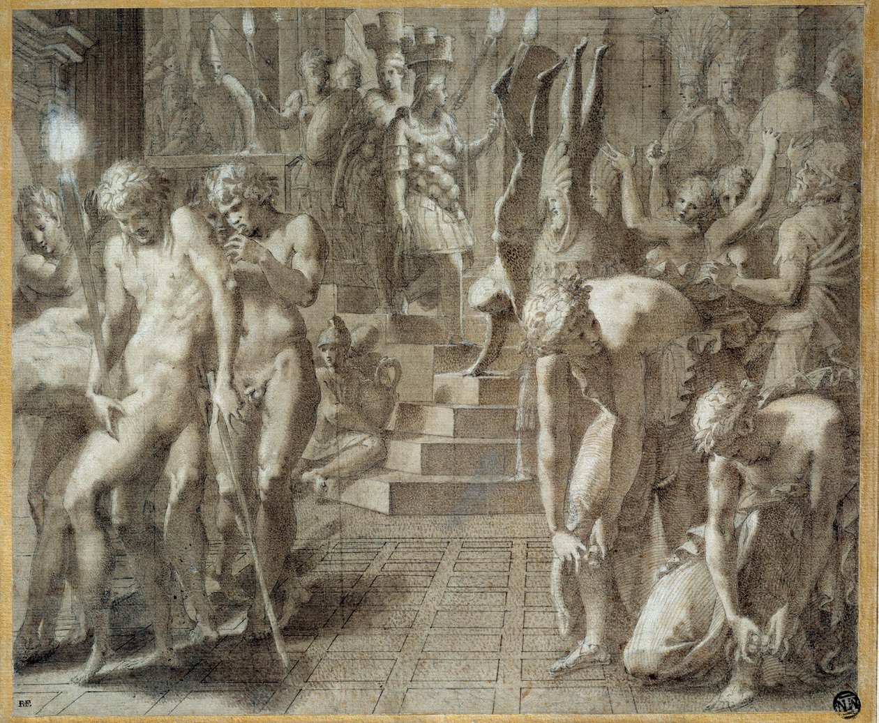 Persepolis Masquerade. Tegning af Francesco Primaticcio kendt som The Primatice (1504-1570) af Francesco Primaticcio