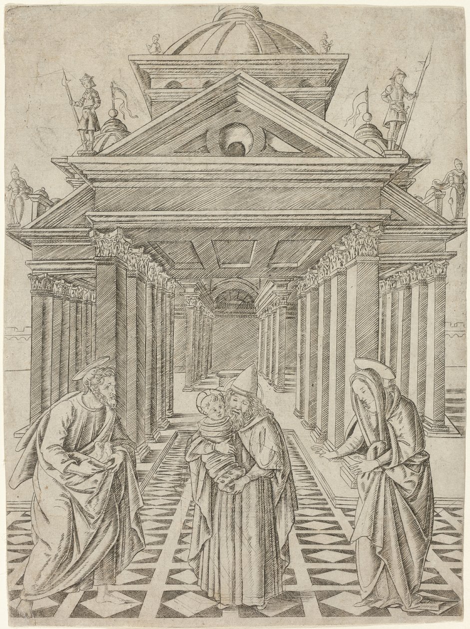 Præsentationen i templet, plade fire fra Jomfruens og Kristi liv af Francesco Rosselli