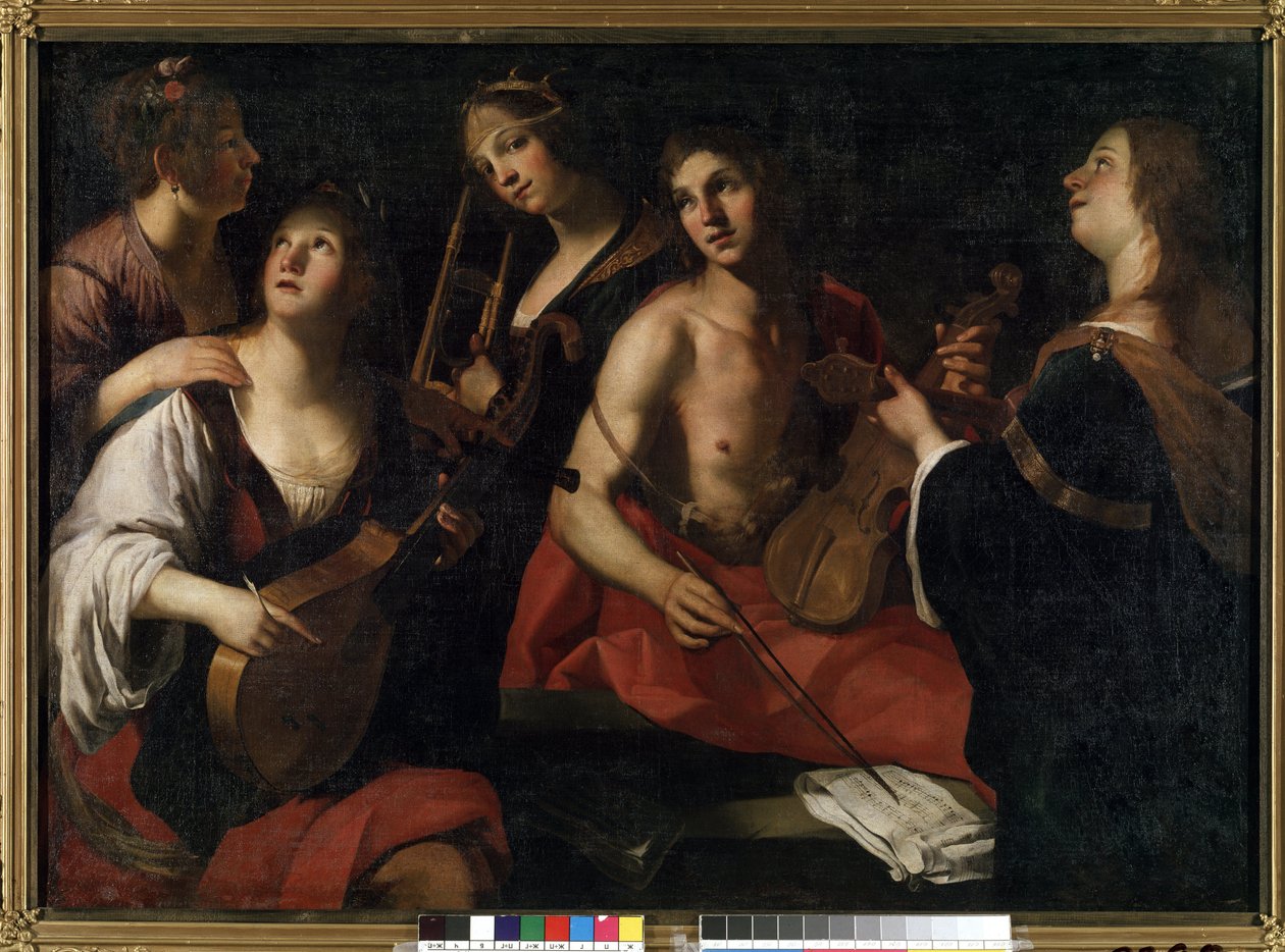 Koncerten (Koncert). Maleri af Francesco Rustici (ca. 1575-1626). Olie på lærred af Francesco Rustici