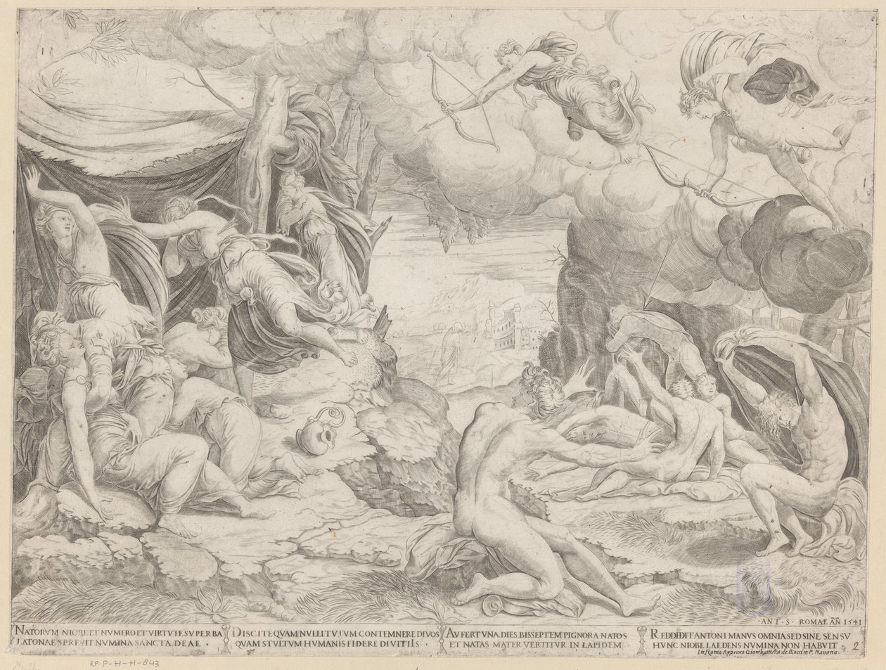 Apollo og Diana dræber børnene i Niobe af Francesco Salviati