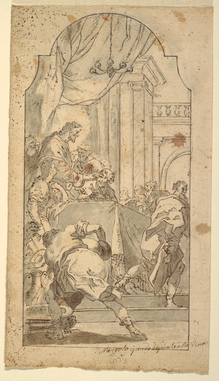 Tegning, Den sidste nadver, 1746-86 af Francesco Saverio Mergolo
