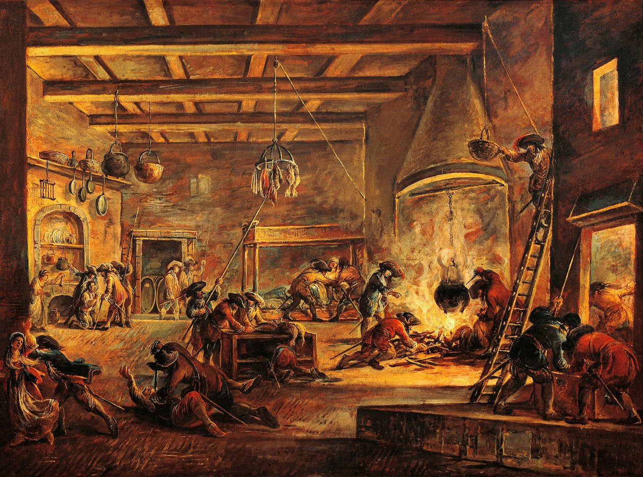 Plyndringskøkken, af Francesco Simonini (1669-1753). af Francesco Simonini