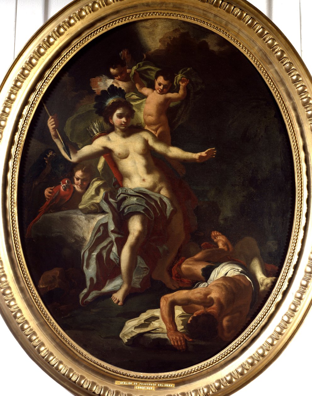 Allegory of America Maleri af værkstedet af Francesco Solimena (1657-1747) (ec.ital.) 1738 La Rochelle, Museum of the New World. af Francesco Solimena