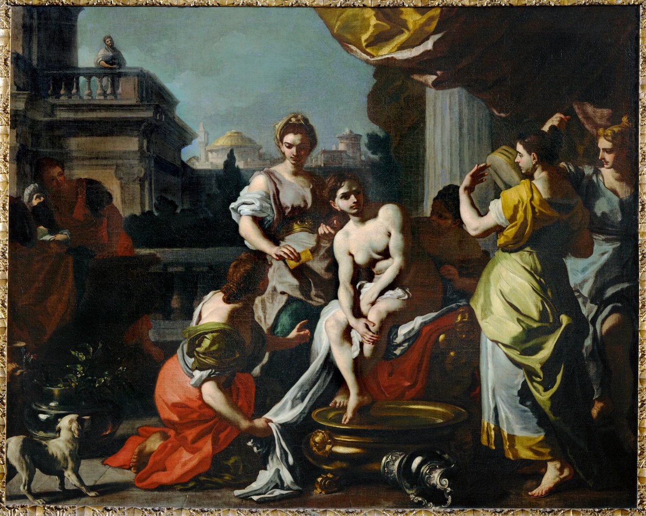 Bathseba i sit bad ... (maleri på lærred) af Francesco Solimena