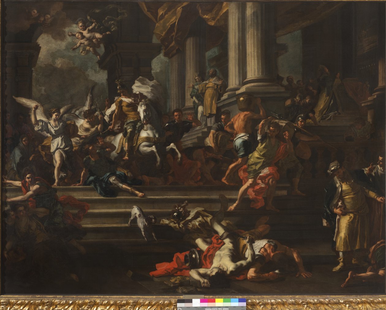 Heliodorus fordrevet fra Jerusalems tempel, 1720-24 af Francesco Solimena