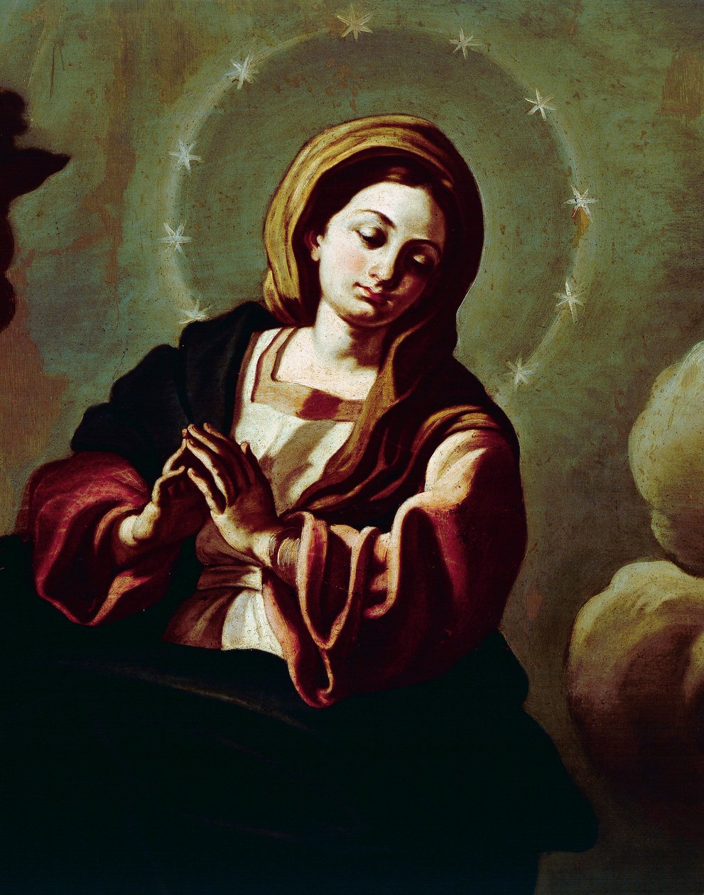 Den ubesmittede undfangelse, maleri på lærred tilskrevet Francesco Solimena (1657-1747), katedralen San Pardo, Larino, Molise, Italien af Francesco Solimena