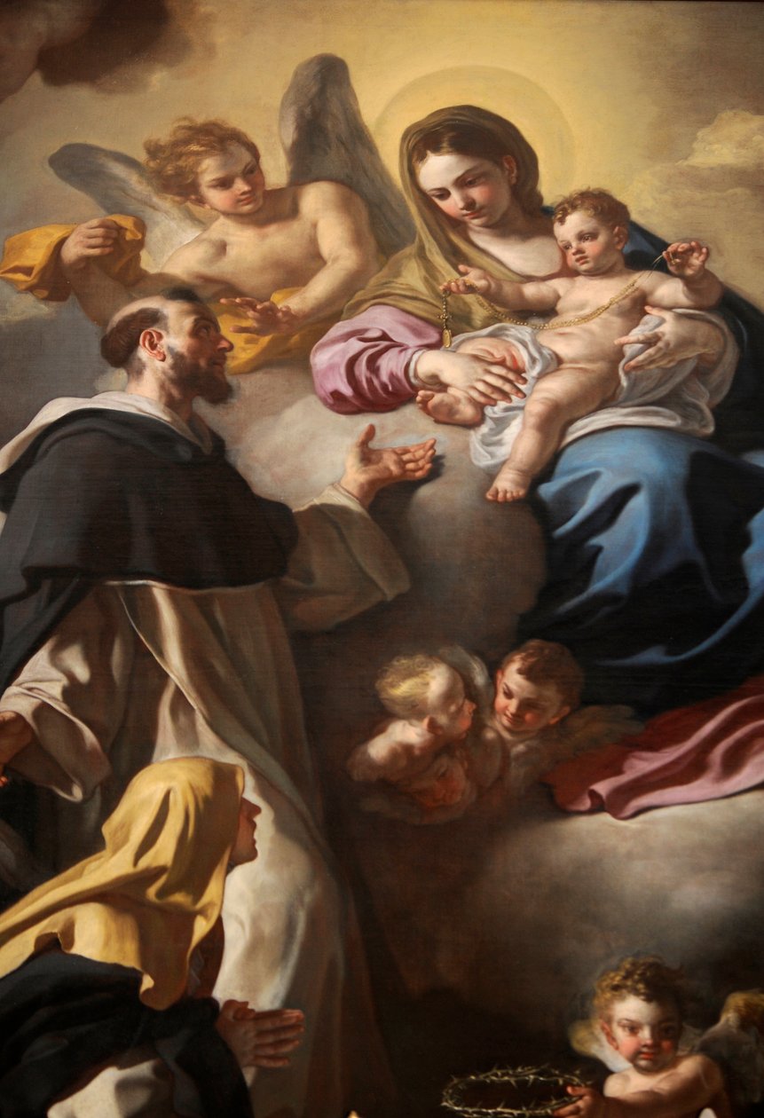 Madonna af rosenkrans med de hellige Dominic og Catherine af Francesco Solimena