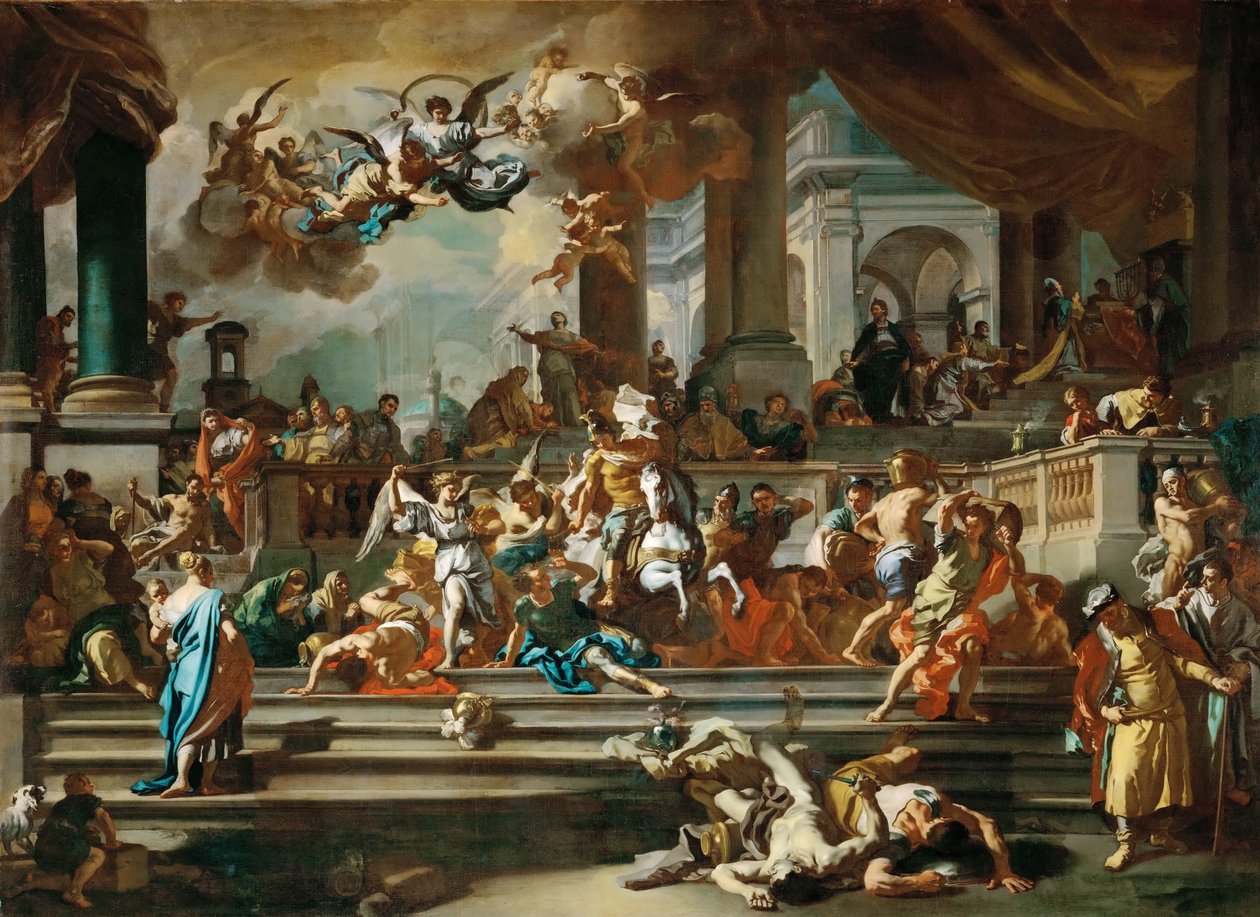 Uddrivelsen af Heliodorus fra templet af Francesco Solimena